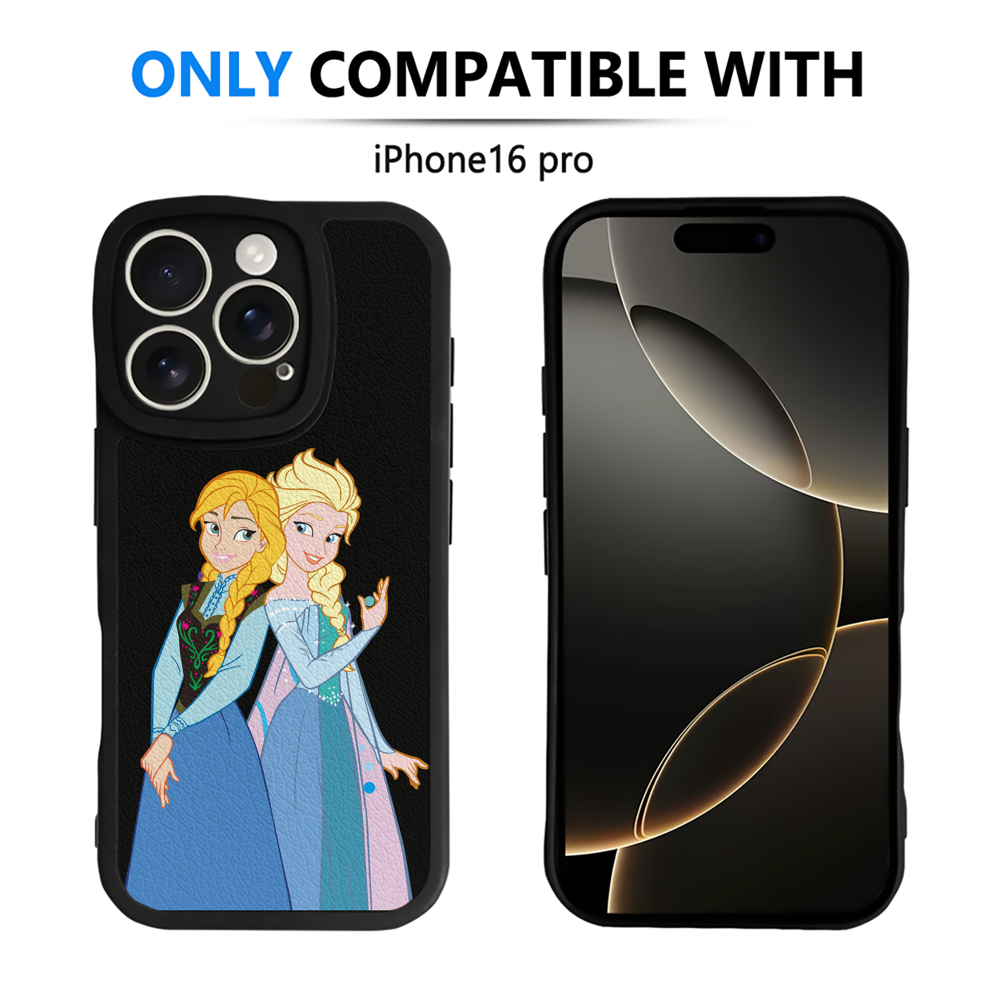 （画像用） アナと雪の女王 アンナ エルサ Frozen Anna Elsa 【iPhone 16シリーズ対応】シリコンスマホケース（レザー調） 材質：シリコン